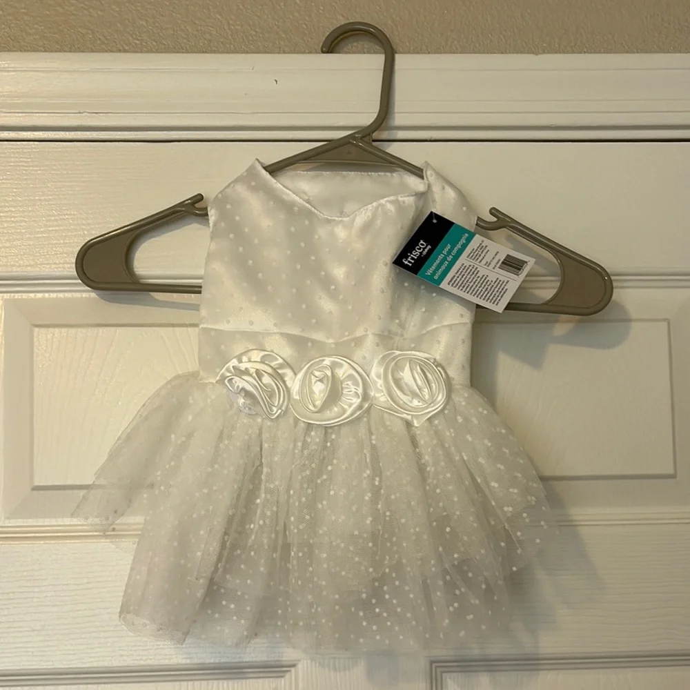 White Polka Dot pet dress